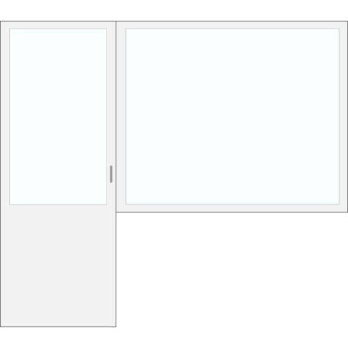 Tür mit großem rechten Fenster