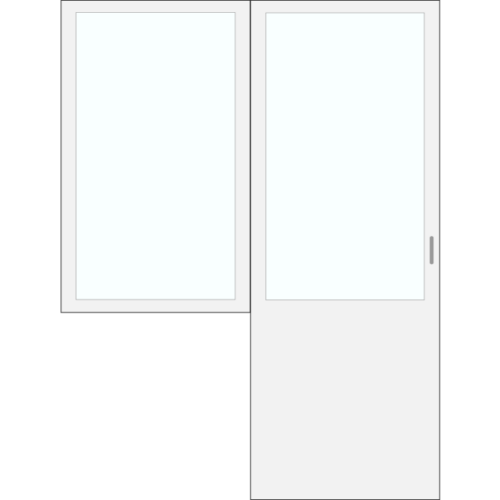 Tür mit linkem Fenster